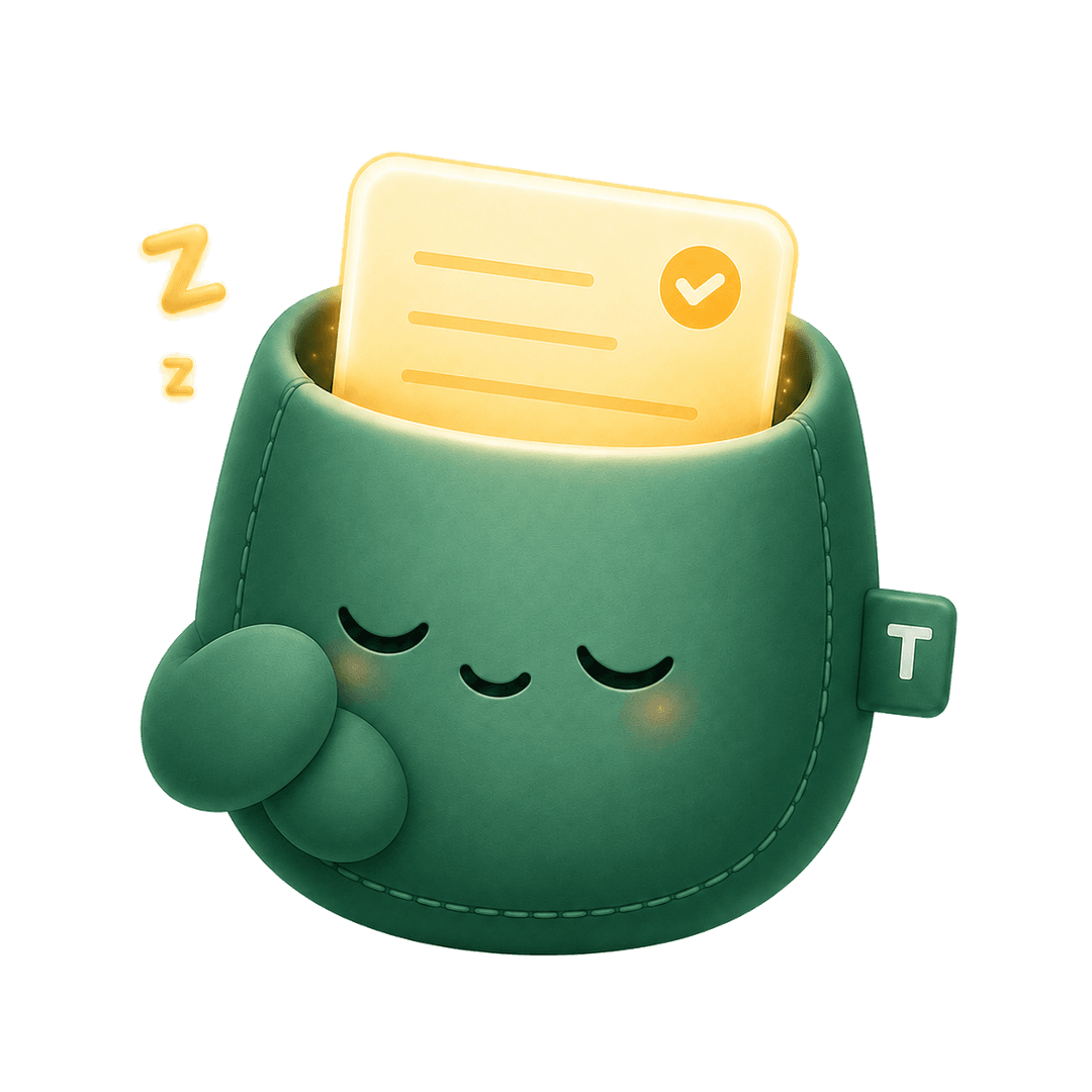 The TuckBack mascot resting until a Loop is ready to return